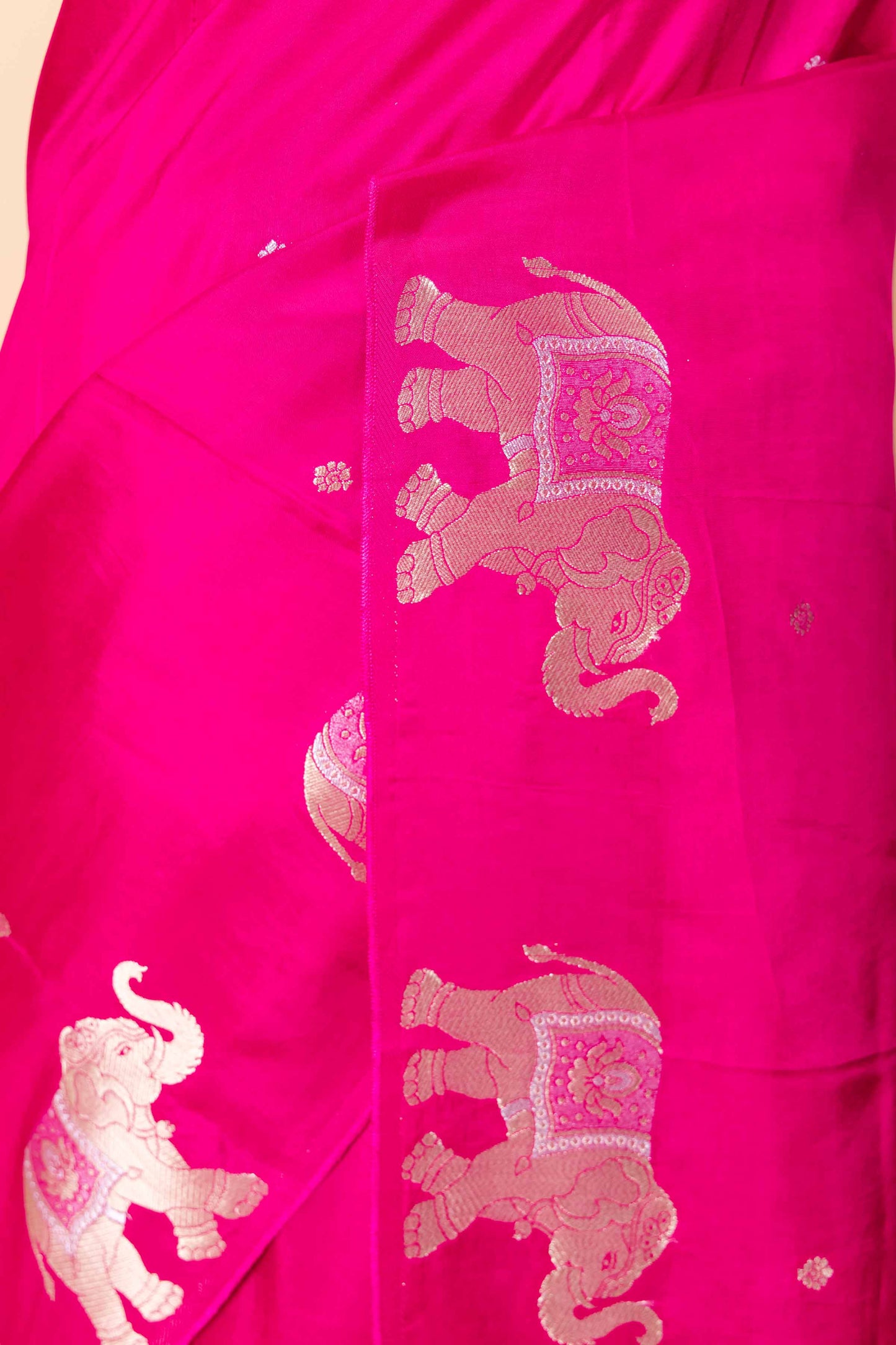 Rani Elephant Weaving Fancy Silk Saree