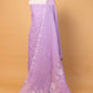 Lavender Pure Linen Embroidered Suit