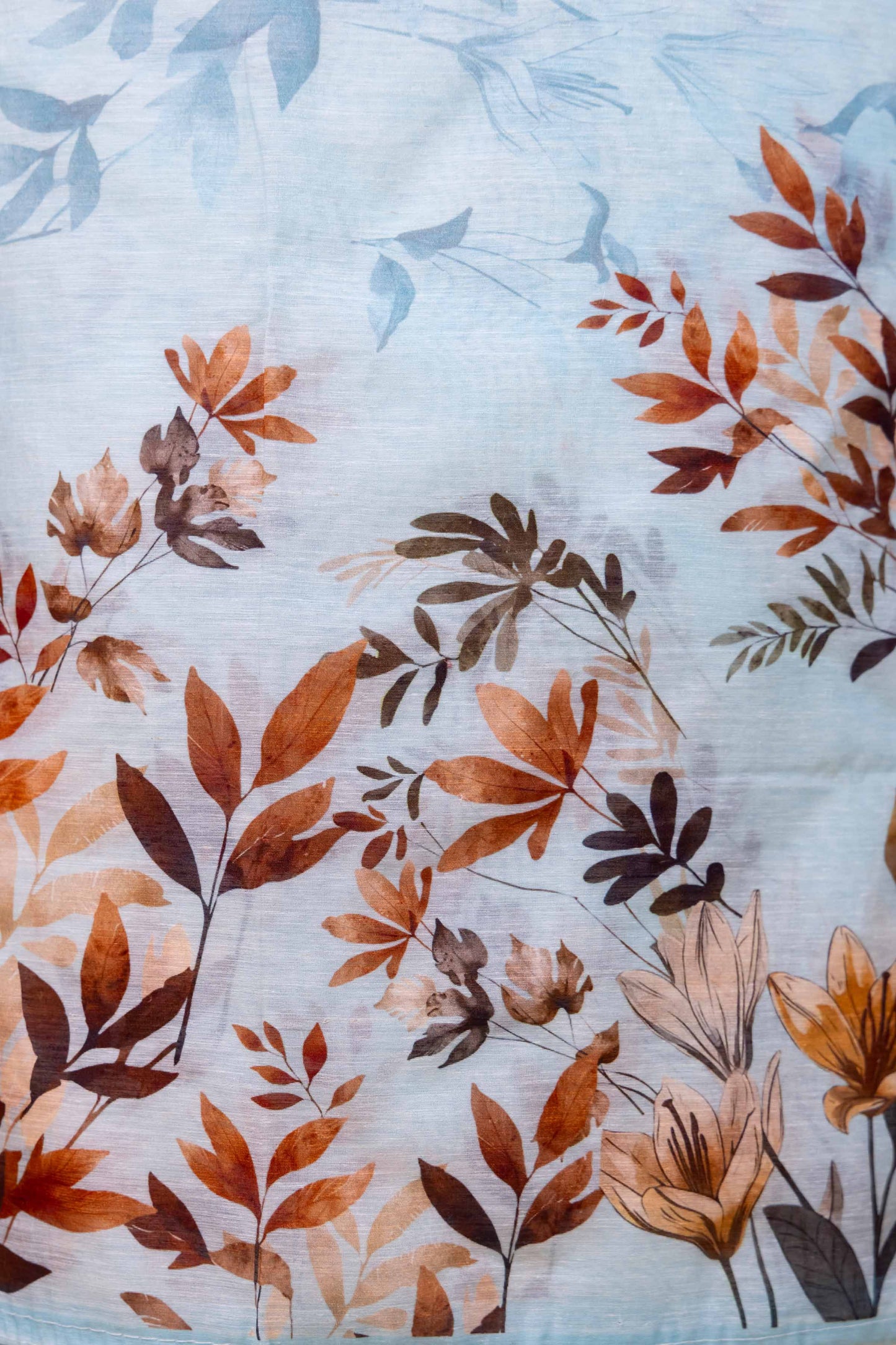 Sky Blue Floral Digital Print Chanderi Suit