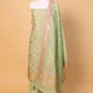 Pista Green  Floral Weaving Chanderi Suit