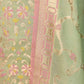 Pista Green  Floral Weaving Chanderi Suit