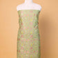 Pista Green  Floral Weaving Chanderi Suit