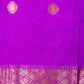 Purple Chiniya Silk Suit With Rani Lace Dupatta