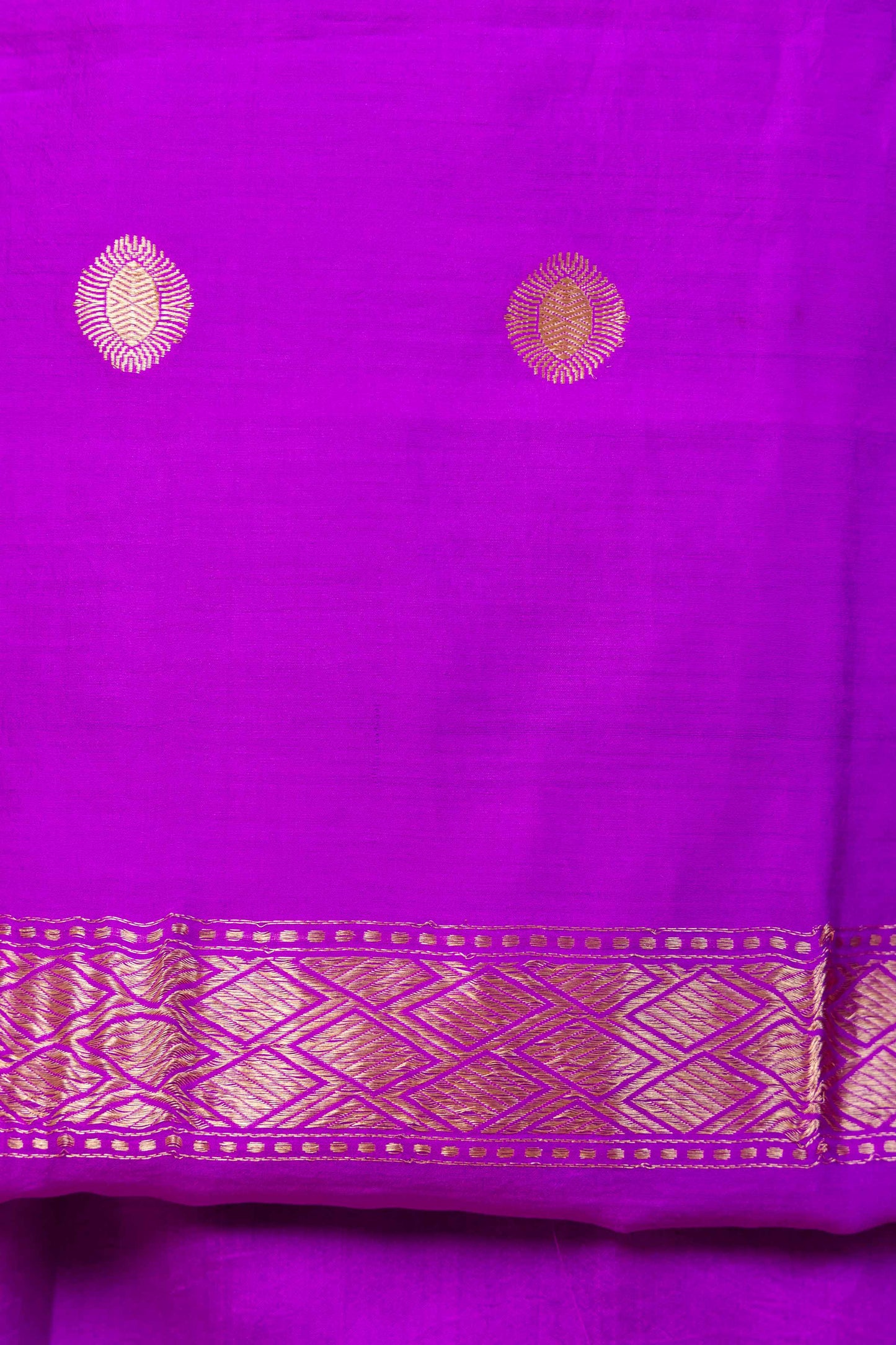 Purple Chiniya Silk Suit With Rani Lace Dupatta