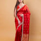 Red Pure Tissue Silk Saree With Embroidery Border