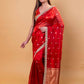 Red Pure Tissue Silk Saree With Embroidery Border
