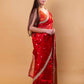 Red Pure Tissue Silk Saree With Embroidery Border