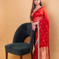 Red Pure Tissue Silk Saree With Embroidery Border
