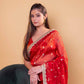 Red Pure Tissue Silk Saree With Embroidery Border
