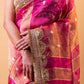 Rani Pure Tissue Silk Saree With Embroidery Border