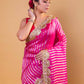 Rani Sona Rupa Stripe Organza Silk Saree With Embellished Border