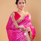 Rani Sona Rupa Stripe Organza Silk Saree With Embellished Border