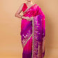 Rani & Purple Shaded Kadhua Organza Silk Saree With Embellished Border