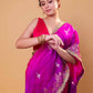 Rani & Purple Shaded Kadhua Organza Silk Saree With Embellished Border