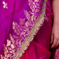 Rani & Purple Shaded Kadhua Organza Silk Saree With Embellished Border
