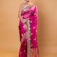 Rani Pink Pure Tissue Silk Saree With Embroidery Border
