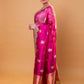Rani Pink Pure Tissue Silk Saree With Embroidery Border