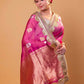 Rani Pink Pure Tissue Silk Saree With Embroidery Border