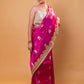 Rani Pink Pure Tissue Silk Saree With Embroidery Border