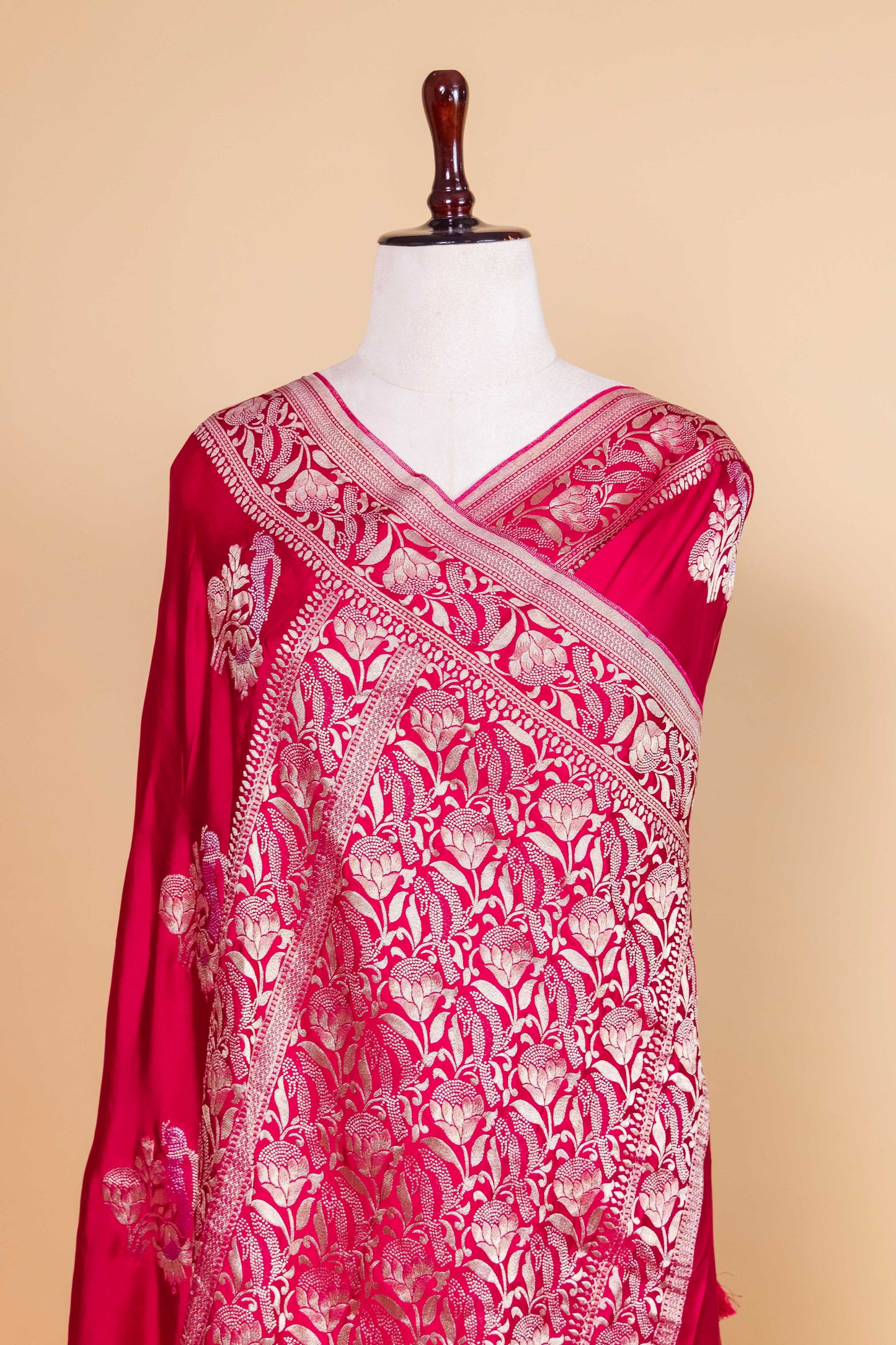 Rani Sona Rupa Weaving Satin Silk Saree