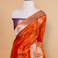 Orange Pichwai Weaving Fancy Silk Saree