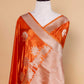 Orange Pichwai Weaving Fancy Silk Saree