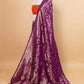 Purple Raja Rani Bandhani  Fancy Silk Saree