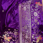 Purple Bird Motif Fancy Silk Saree