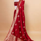Red Duck Weaving Fancy Silk Saree