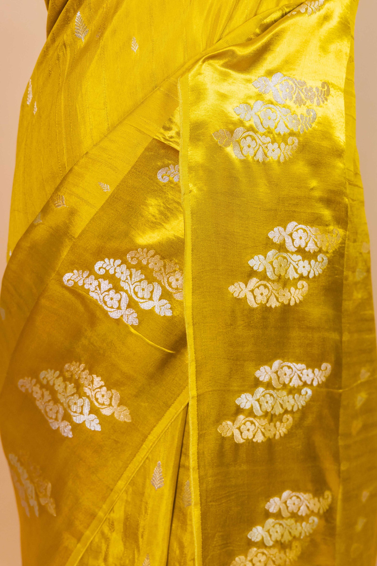 Olive Satin Border Russian Silk Saree