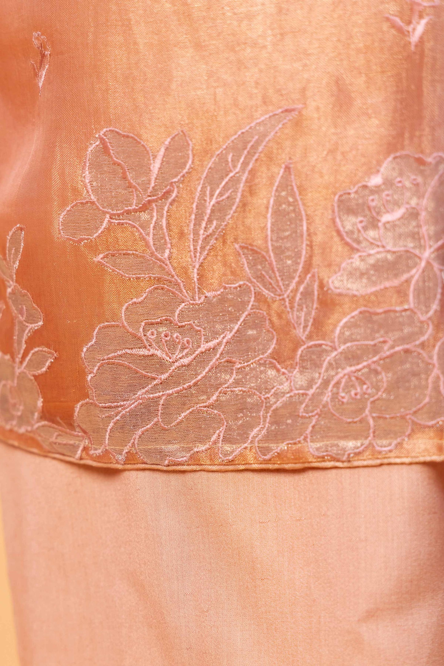 Metallic Gold Pure Tissue Silk Suit