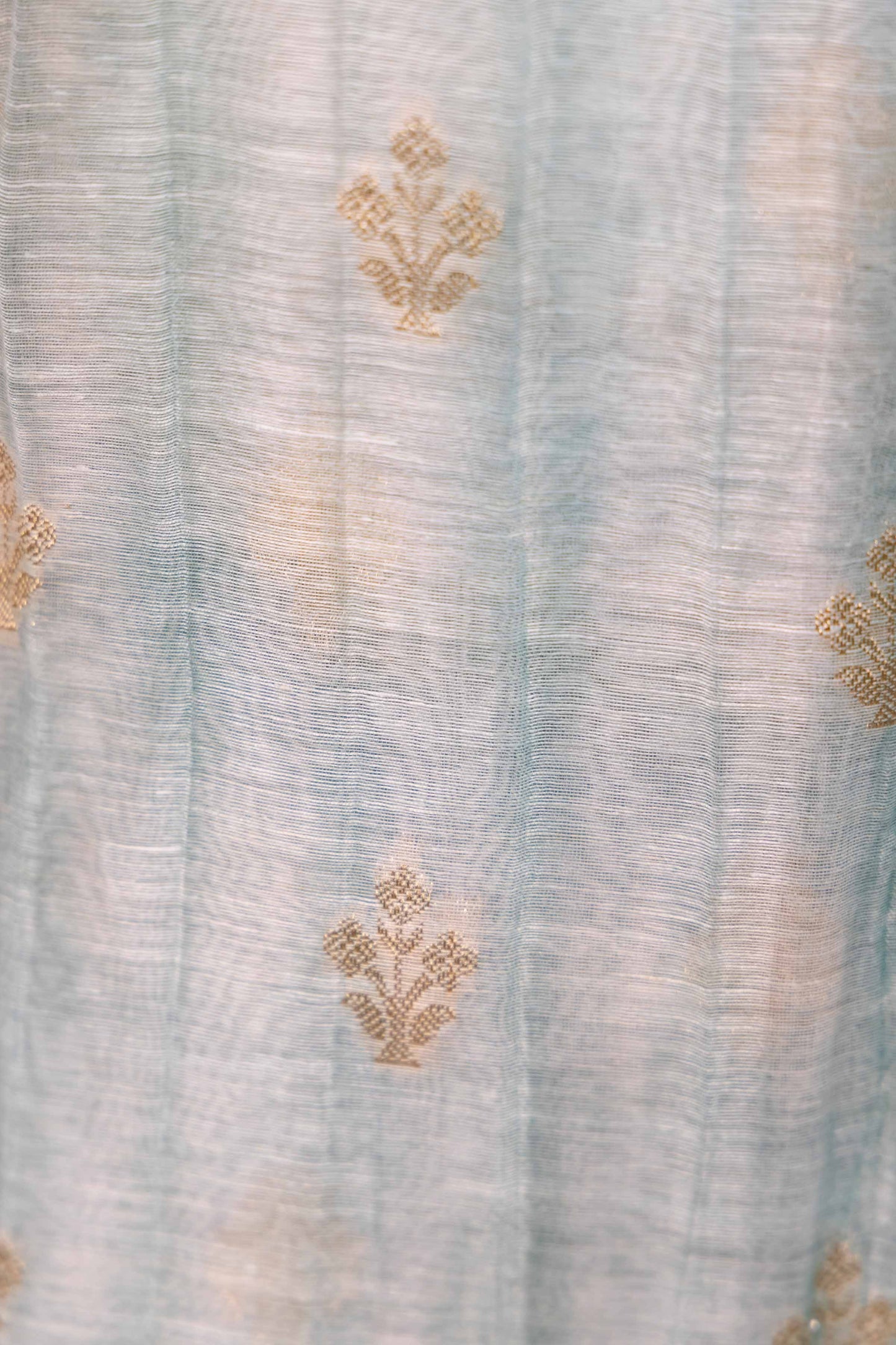 Sea Green Zari Woven Linen Silk Suit