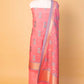 Flamingo Pink  Floral Weaving Chanderi Suit