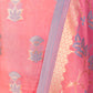 Flamingo Pink  Floral Weaving Chanderi Suit