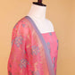 Flamingo Pink  Floral Weaving Chanderi Suit