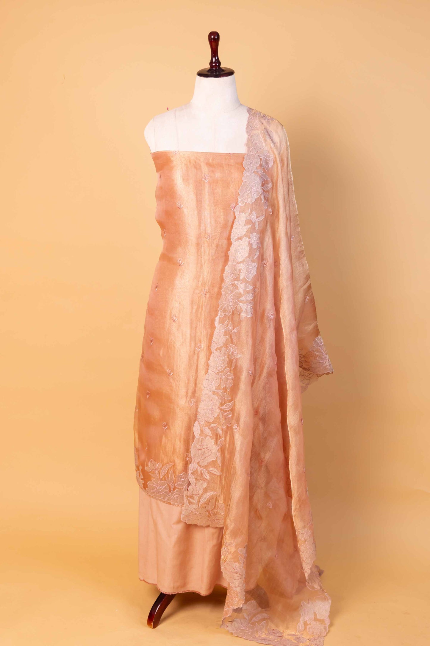 Metallic Gold Pure Tissue Silk Suit
