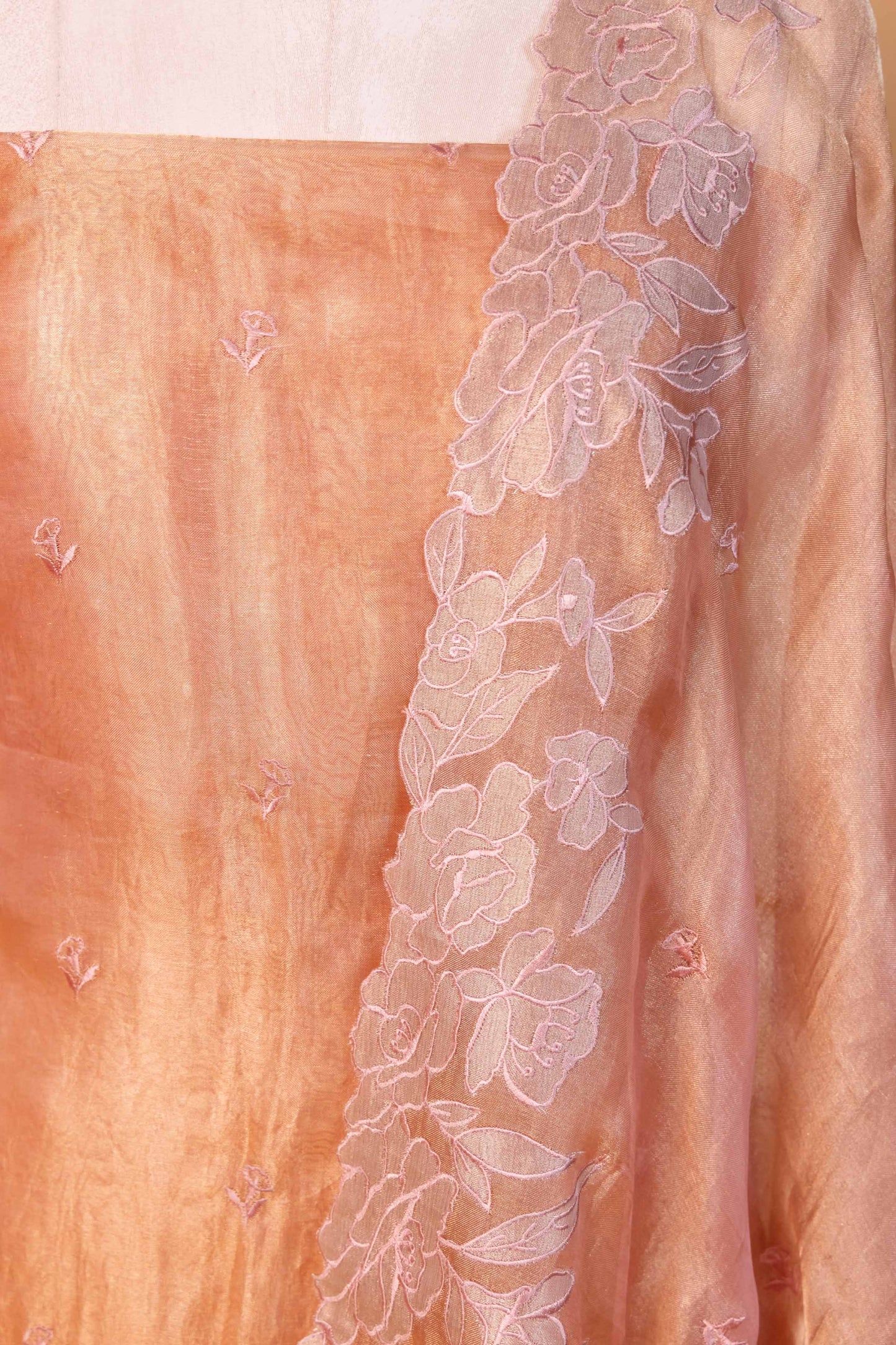 Metallic Gold Pure Tissue Silk Suit