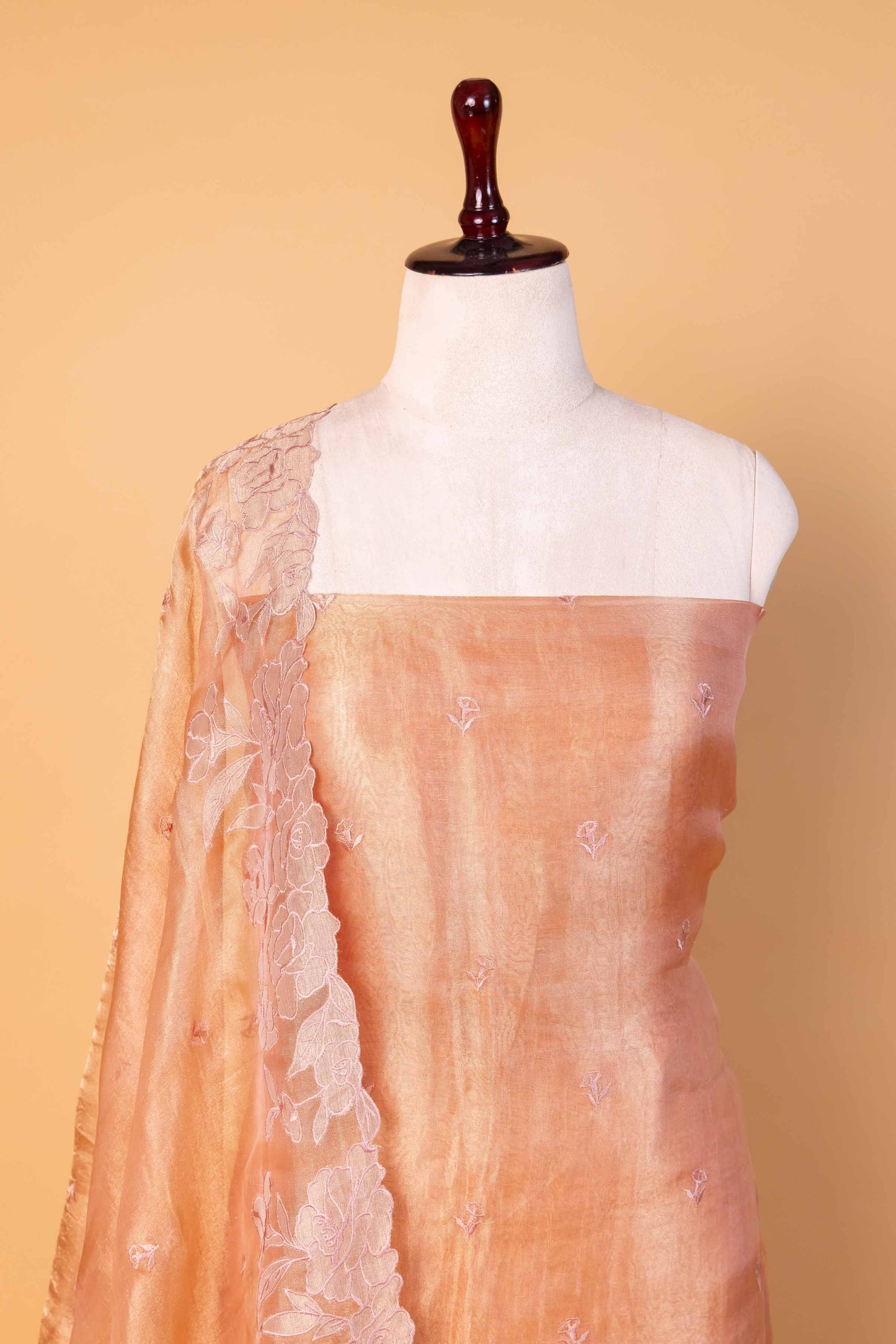 Metallic Gold Pure Tissue Silk Suit