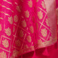 Hot Pink  Floral Weaving Chanderi Suit