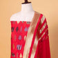 Red  Floral Weaving Chanderi Suit