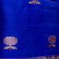 Royal Blue Chiniya Silk Suit With Orange Lace Dupatta