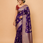 Dark Purple Zari Woven Satin Silk Saree