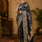 Black Meenedar Handwoven Katan Banarasi Silk Saree