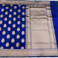 Nita Ambani Royal Blue Katan Silk Saree