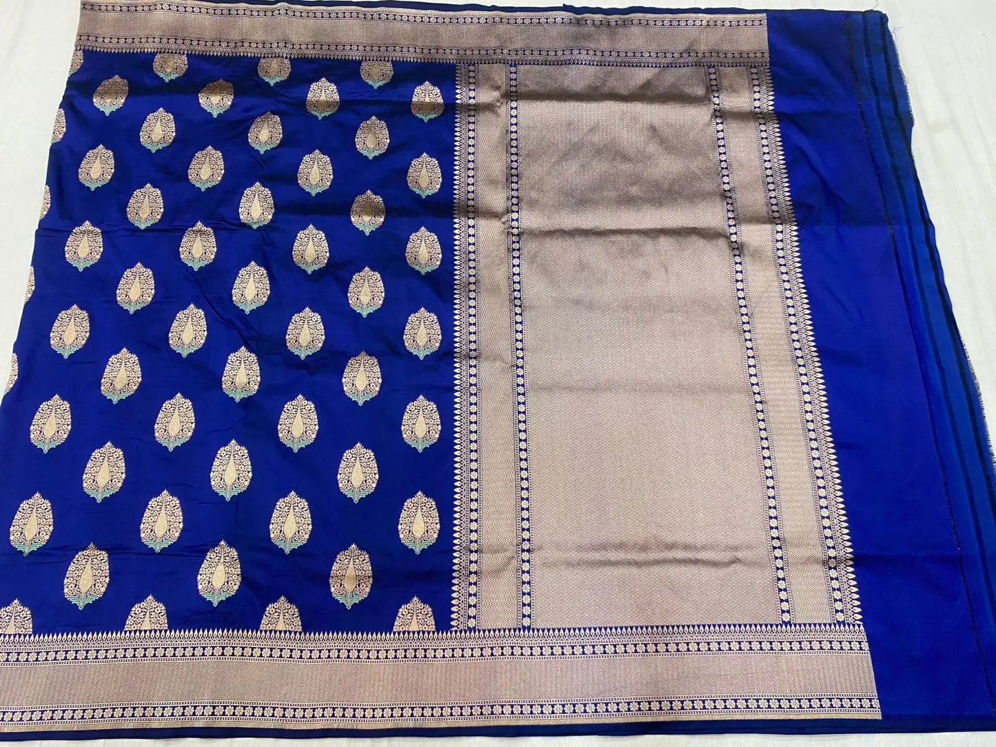 Nita Ambani Royal Blue Katan Silk Saree