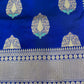 Nita Ambani Royal Blue Katan Silk Saree