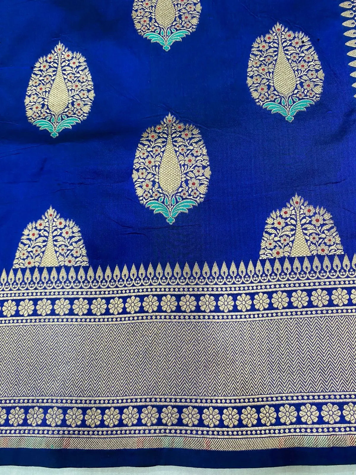 Nita Ambani Royal Blue Katan Silk Saree