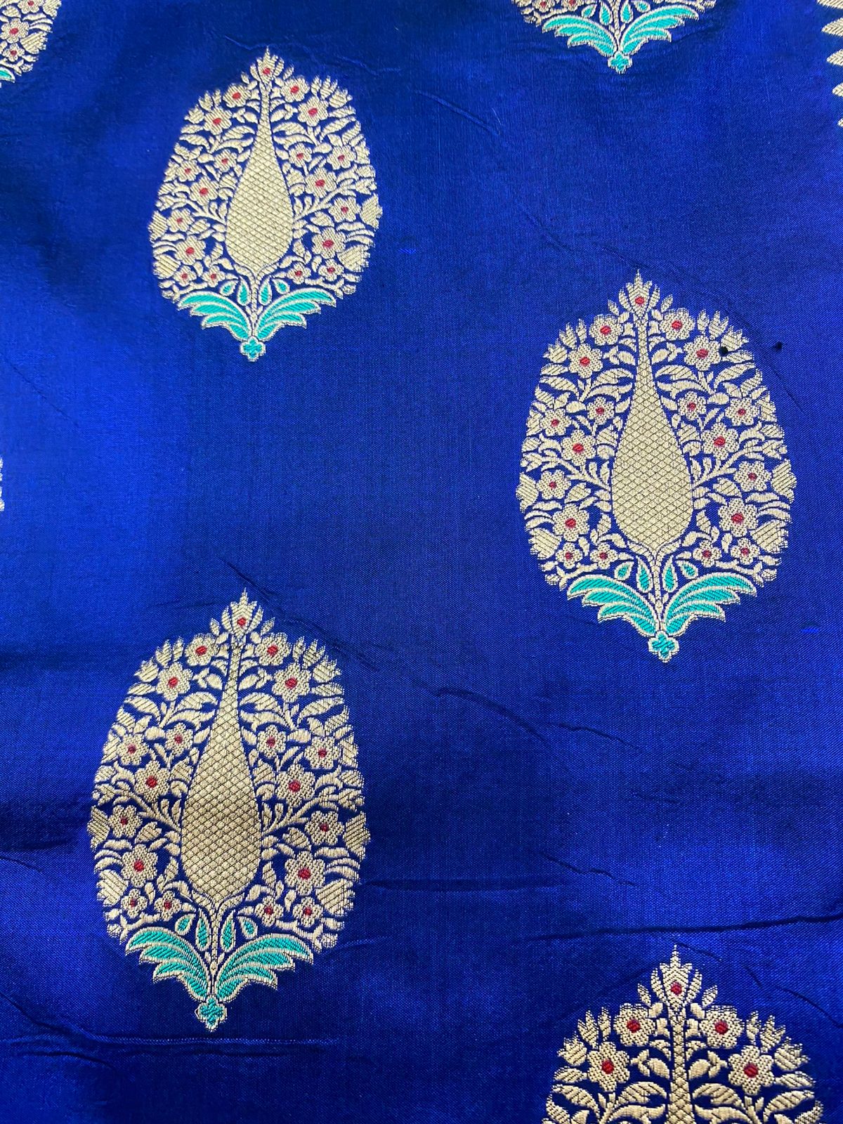 Nita Ambani Royal Blue Katan Silk Saree