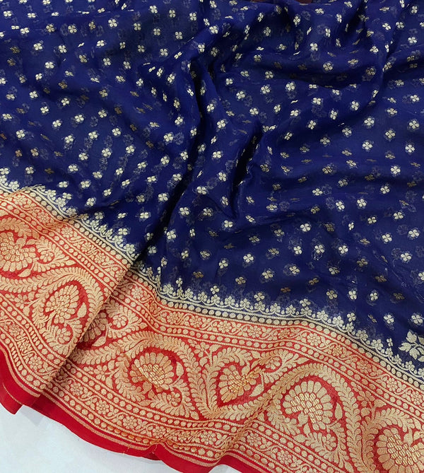 KHADDI BANARASI GEORGETTE SILK