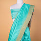 Sea Green Handloom Raw Silk Saree